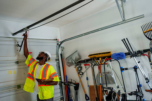 Professional Garage Door Panel Replacement technician working in Gumlog, GA